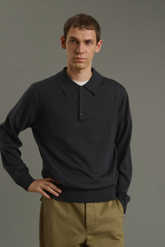 Pullover Etienne - Anthrazitgrau - Merinowolle - Herren