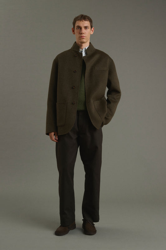 Jacke Eole - Meliertes Khaki - Doubleface - Herren