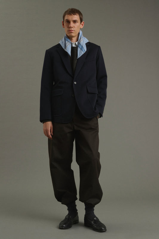 Halstuch Paulin - Himmelblau/Schwarz - Baumwolle - Herren