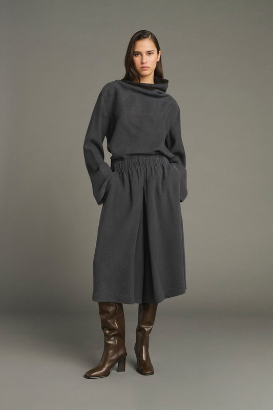 Bermuda Lexie - Gris Anthracite - Soie - Femme