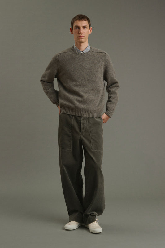 Pullover Isamu - Graugrün - Wolle - Herren
