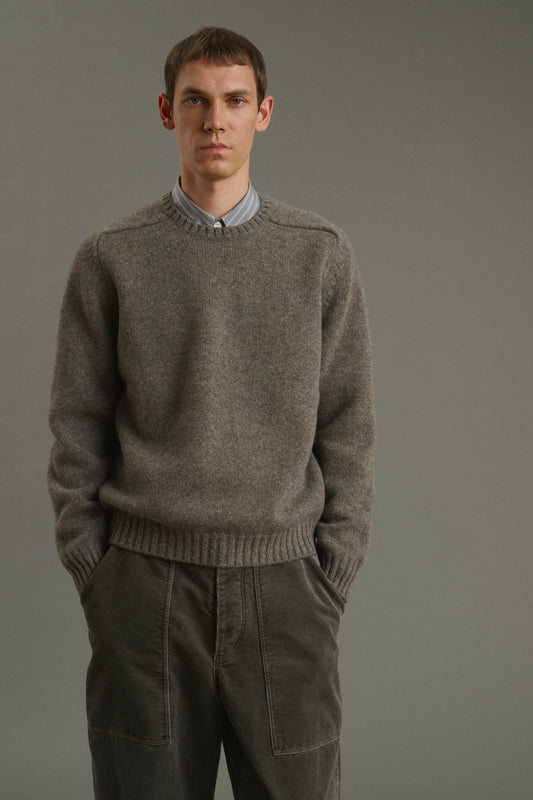 Pullover Isamu - Graugrün - Wolle - Herren