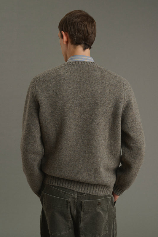 Pullover Isamu - Graugrün - Wolle - Herren