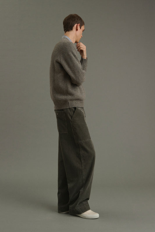 Pullover Isamu - Graugrün - Wolle - Herren