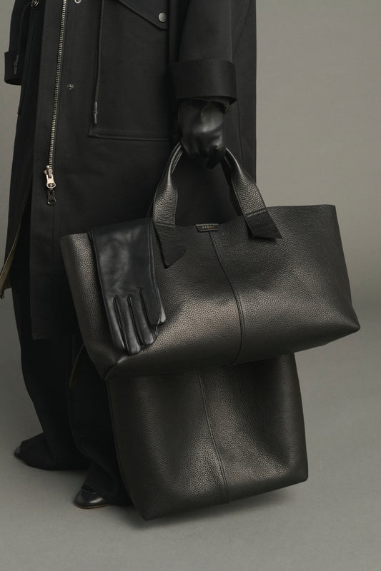 Tasche Suave - Schwarz Cuir Grainé Baguette - Soeur