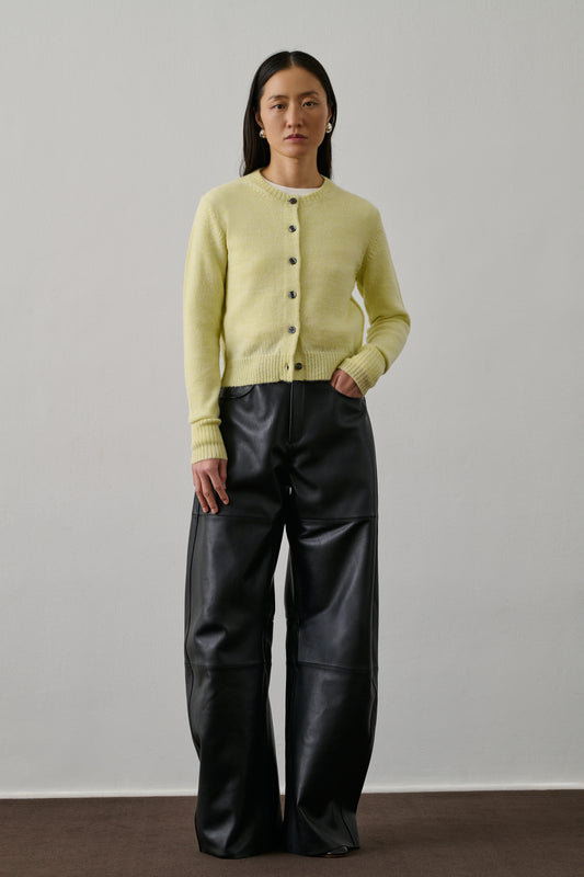 Cardigan Griffith - Jaune Acide - Laine - Femme