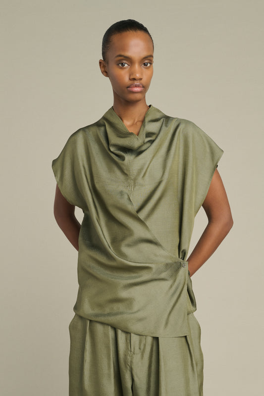 Bluse Kora - Vert De Gris - Seide - Damen