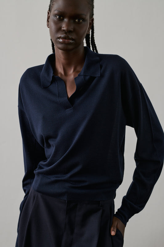 Polo Fleming - Navy - Laine - Femme