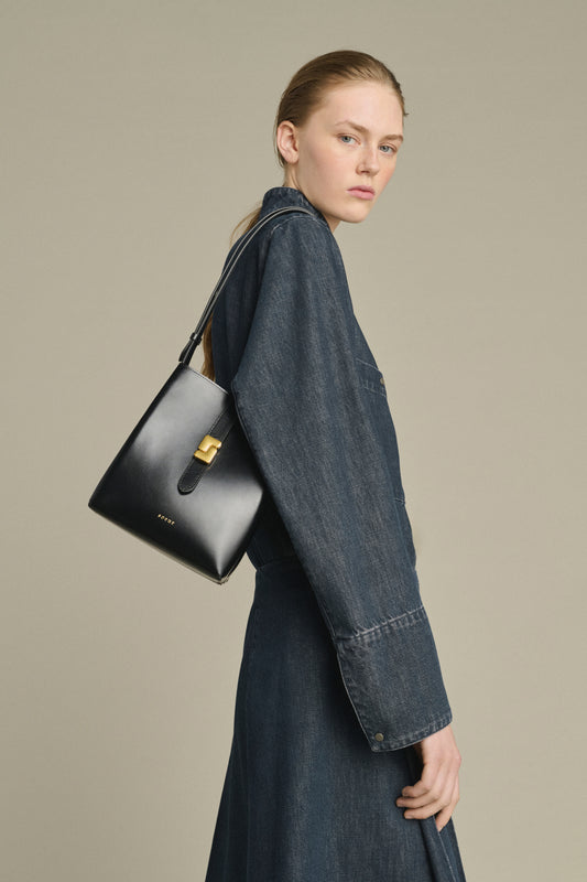 Tasche Bello Mini - Schwarz Boxleder Beutel - Soeur