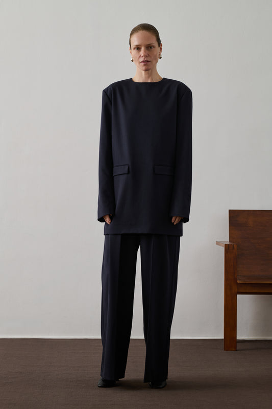 Robe Goya - Bleu Nuit - Laine - Femme