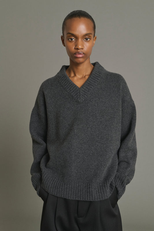Pullover Julie – Anthrazitgrau – Merinowolle – Damen