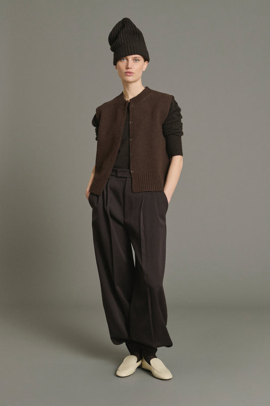Cardigan Kalyanee - Chocolat - Laine - Femme