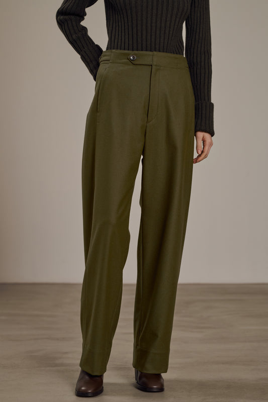 Wally trousers - Khaki - Wool - Women