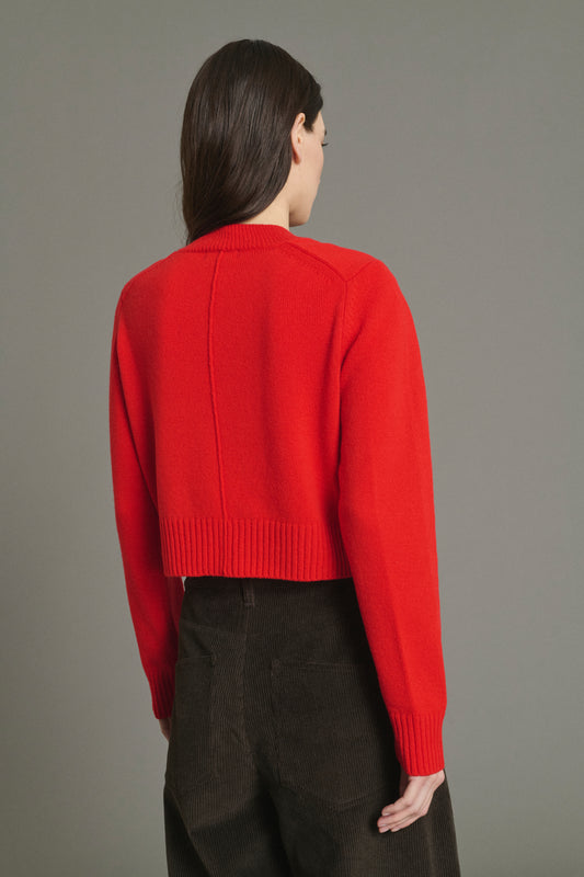 Pullover Jonas – Rot – Merinowolle – Damen