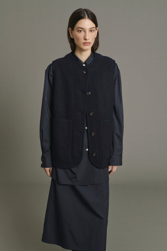 Jacke Chicago - Navy Walkwolle Damen - Soeur