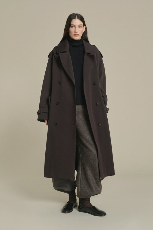 Manteau Lazare - Ébène - Laine - Femme