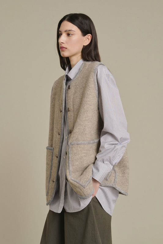 Veste Chicago - Beige/Gris - Laine - Femme