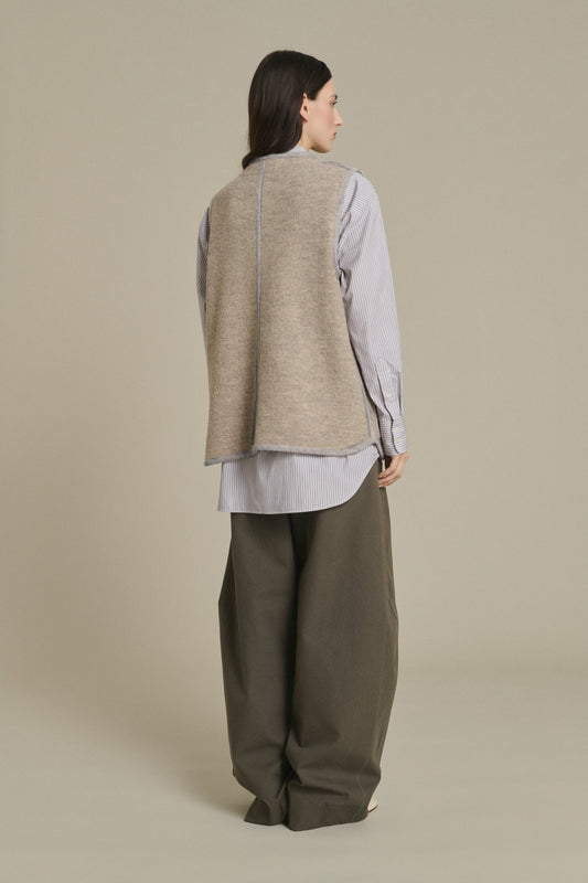 Veste Chicago - Beige/Gris - Laine - Femme