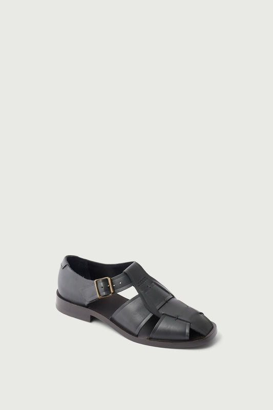 Sandales Velika - Gris Anthracite - Cuir - Femme