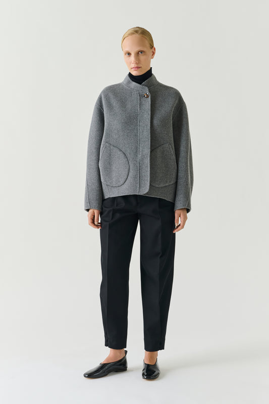Mantel Windsor – Hellgrau – Wolle – Damen