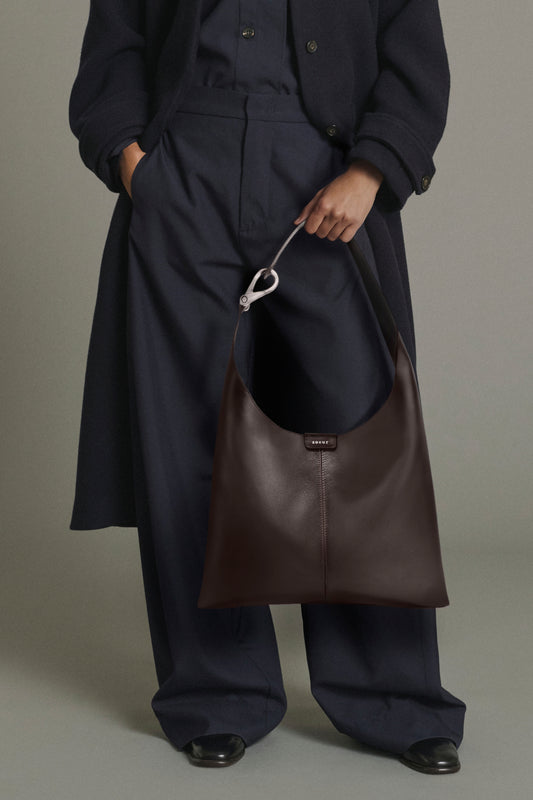 Schultertasche Cosima Mini – Braun, glattes Leder – Soeur
