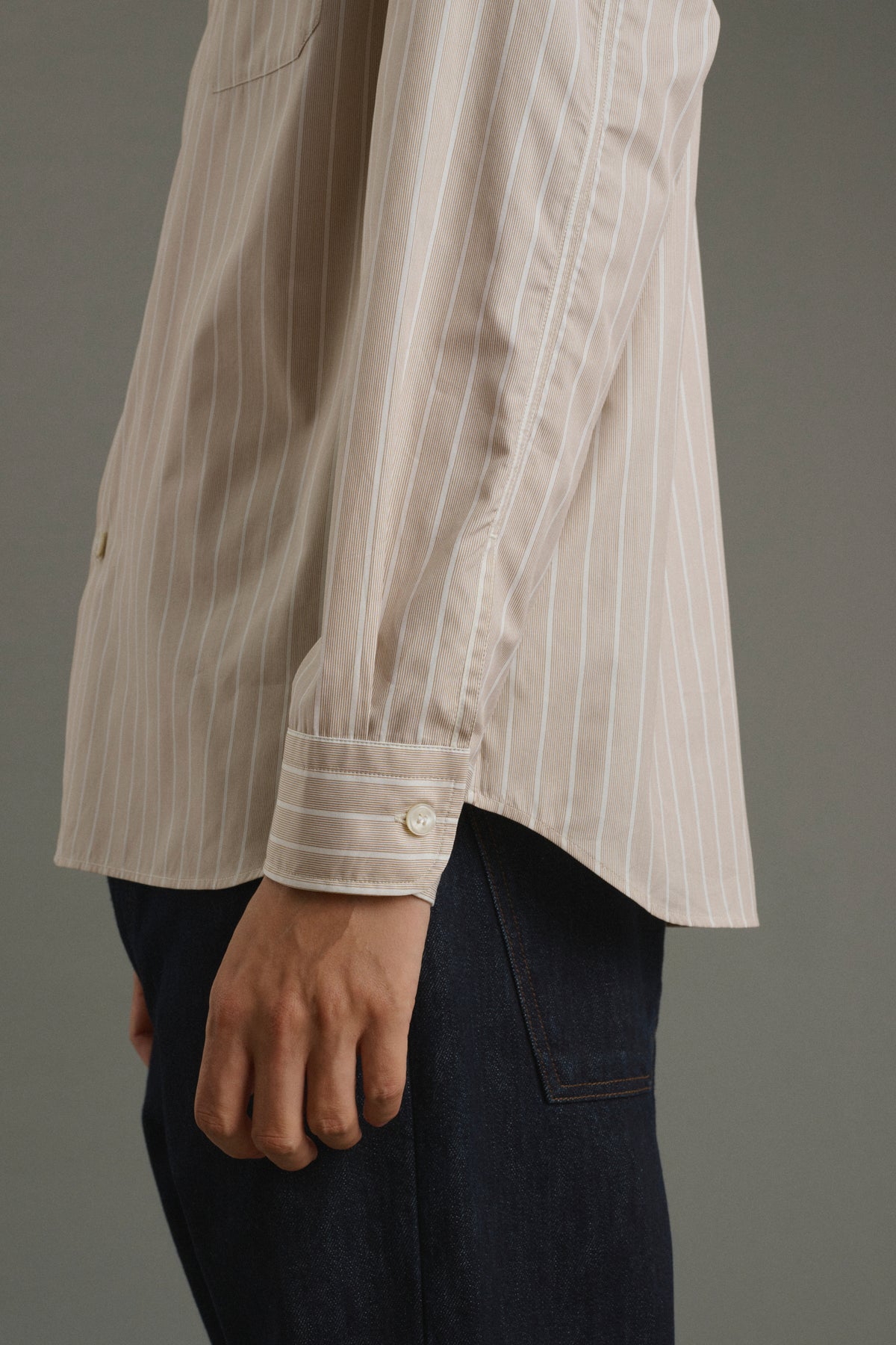 Shirt Glenn - Hazelnut/Ecru - Cotton - Men
