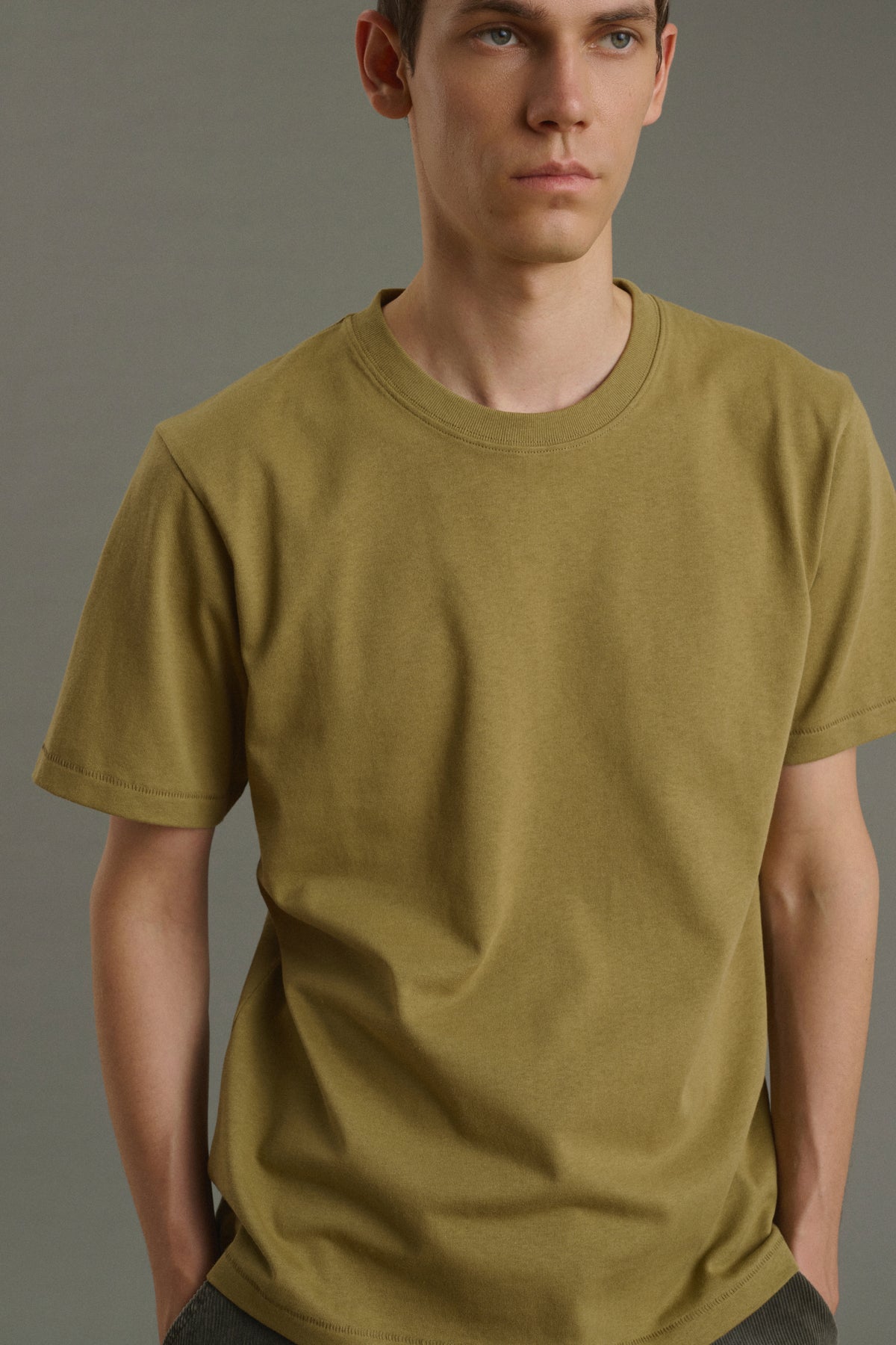 T-Shirt Owen - Helles Khaki - Baumwolle - Herren vue 3