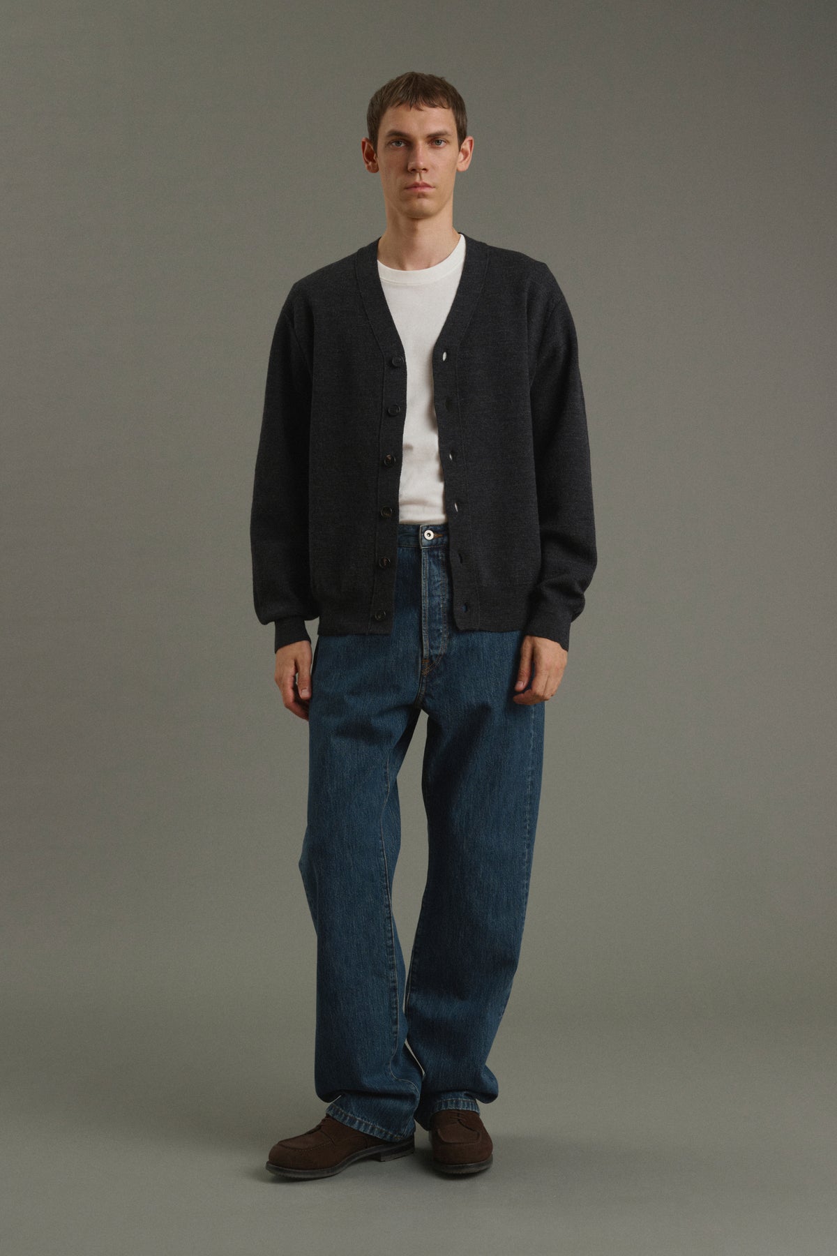 Cardigan Romeo - Gris Anthracite - Laine - Homme