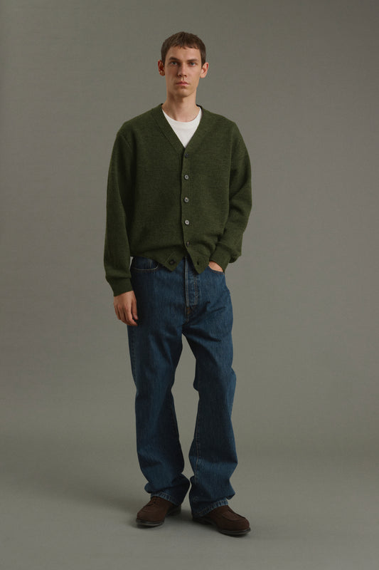 Cardigan Romeo - Dunkles Khaki - Wolle - Herren