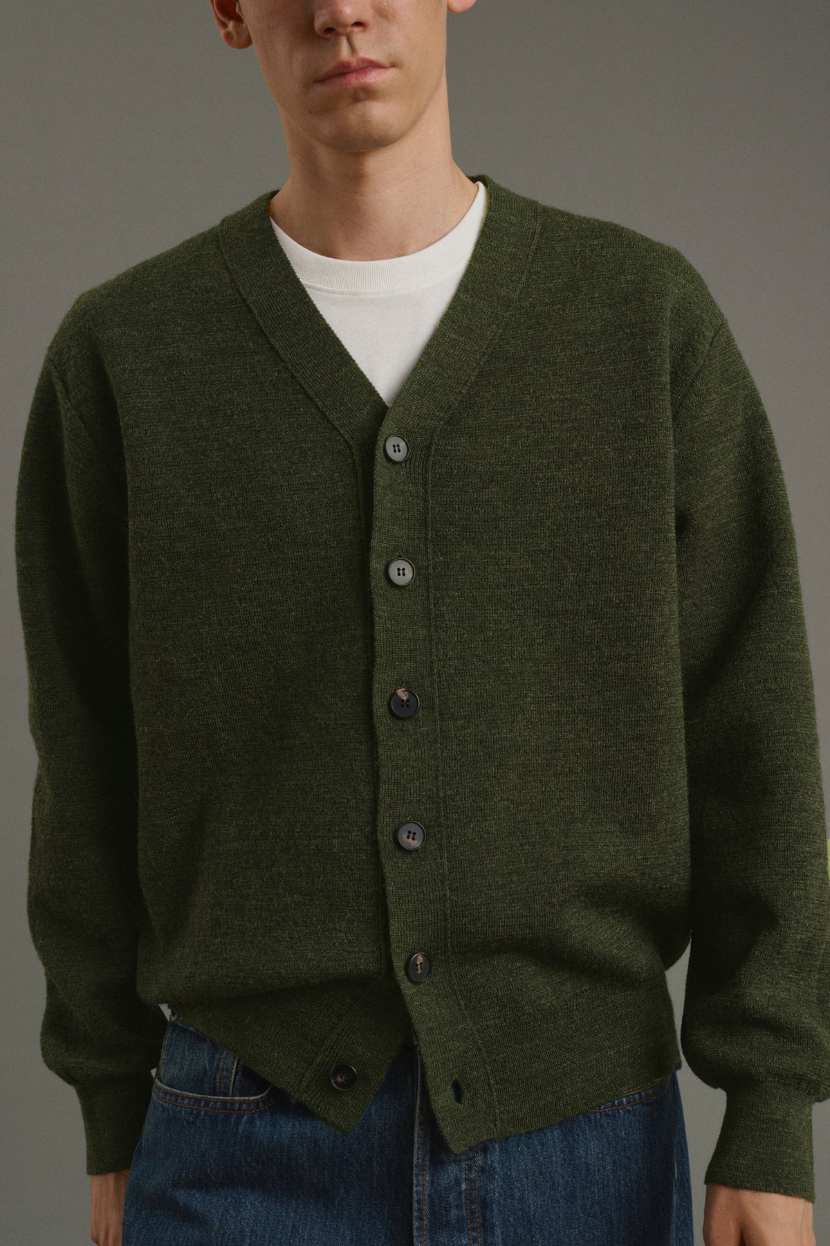 Cardigan Romeo - Kaki Foncé - Laine - Homme vue 5