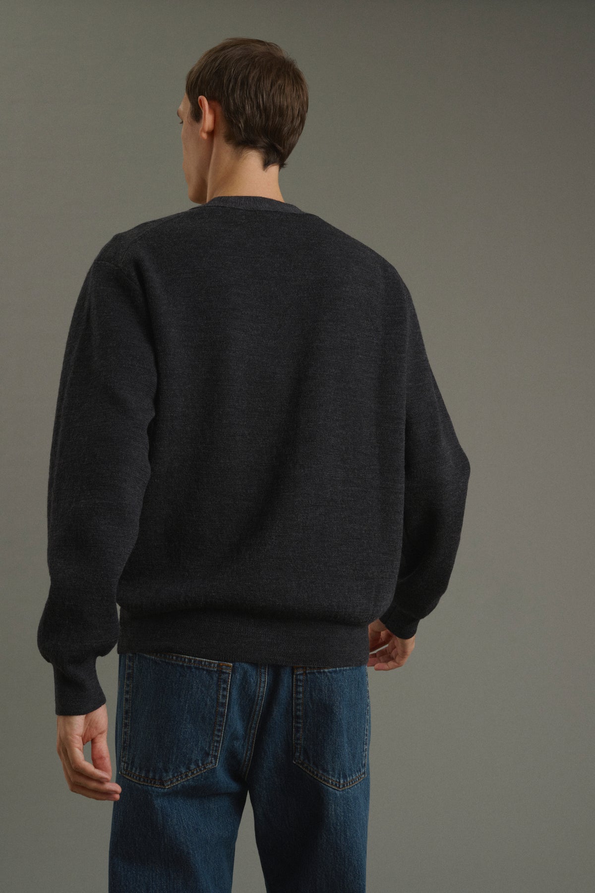 Cardigan Romeo - Gris Anthracite - Laine - Homme vue 3