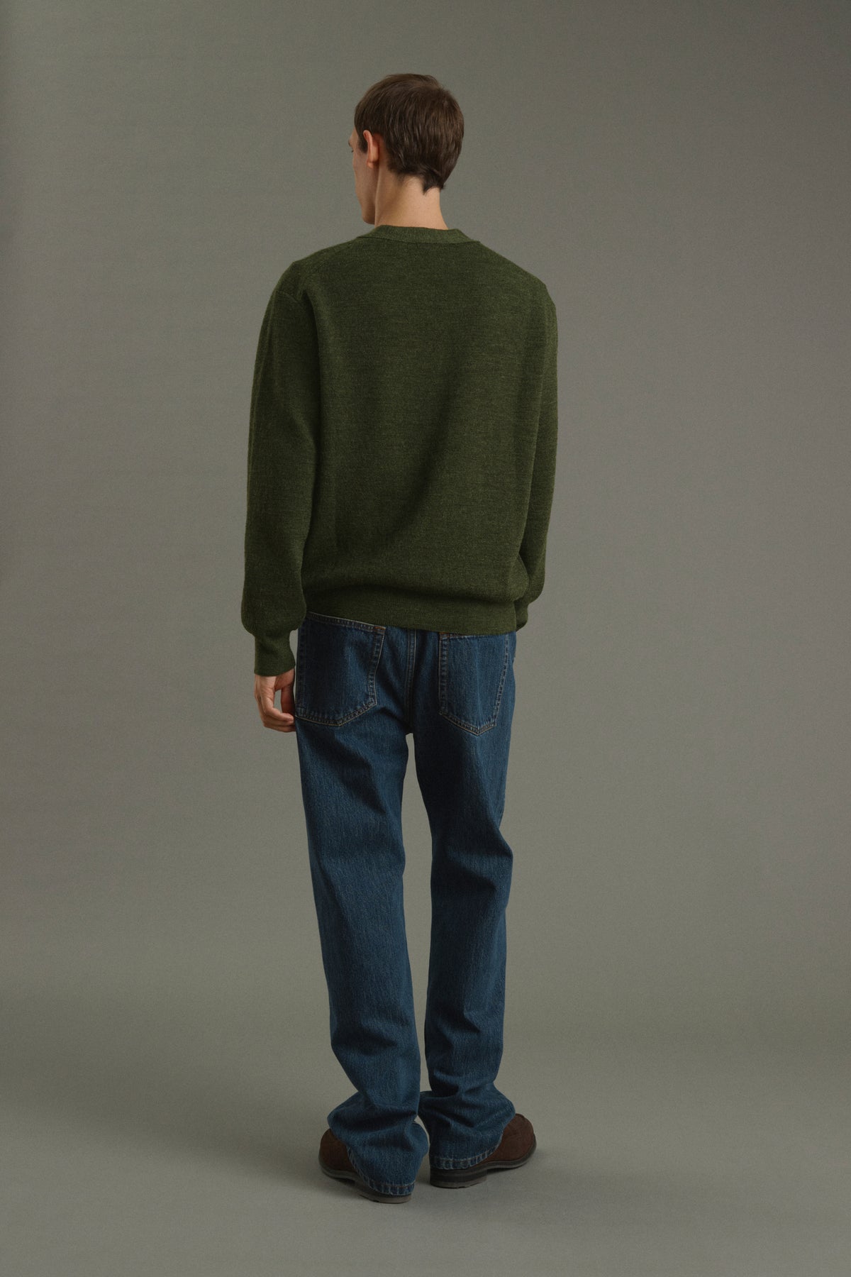Cardigan Romeo - Kaki Foncé - Laine - Homme
