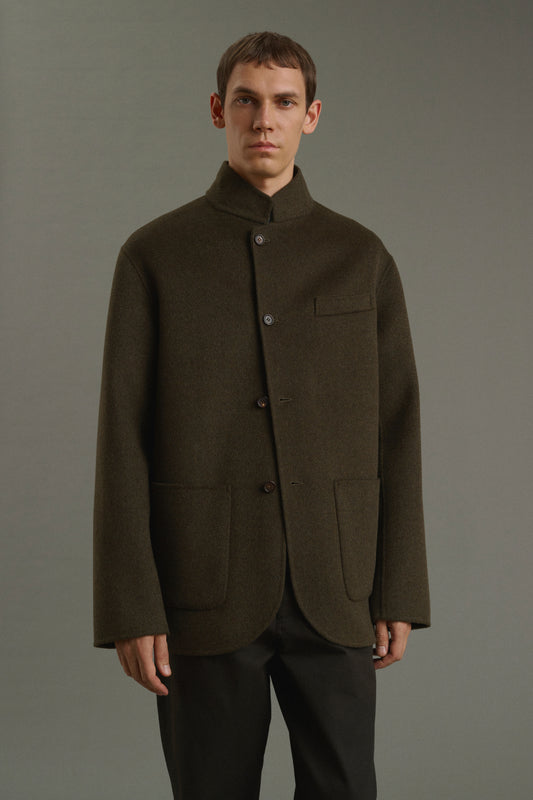 Jacke Eole - Meliertes Khaki - Doubleface - Herren