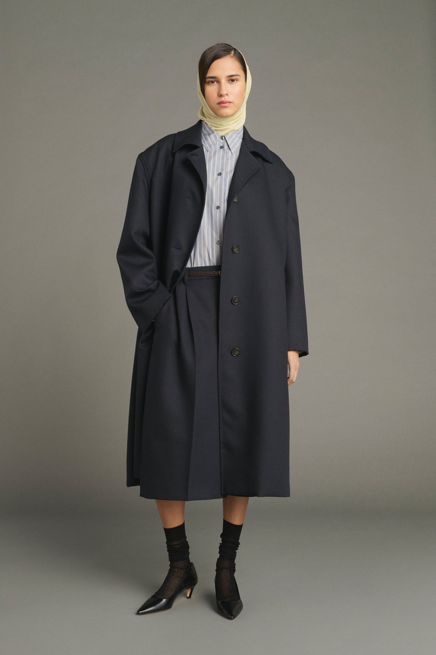 Mantel Liam – Deep Navy – Wolle – Damen