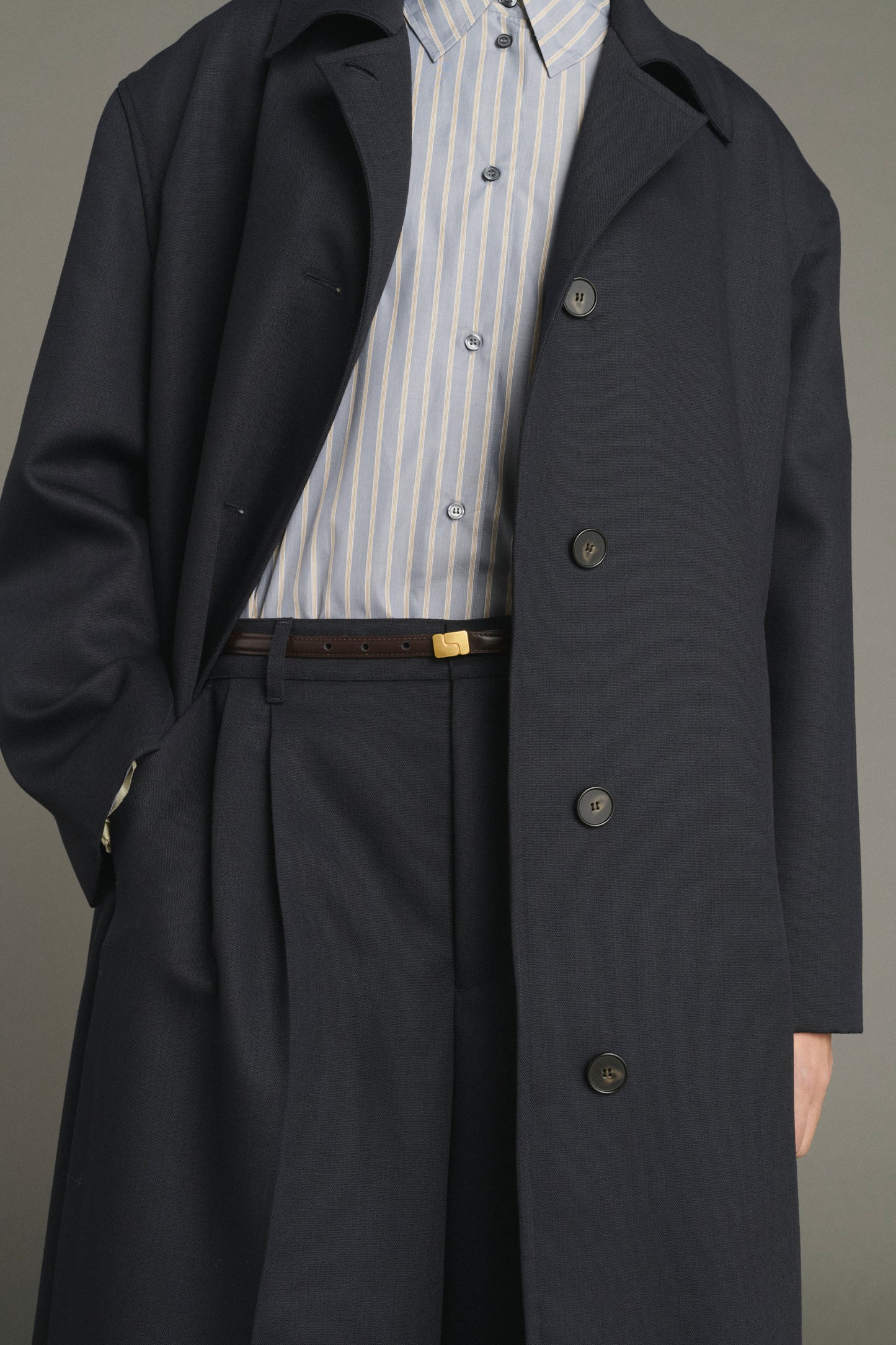 Mantel Liam – Deep Navy – Wolle – Damen
