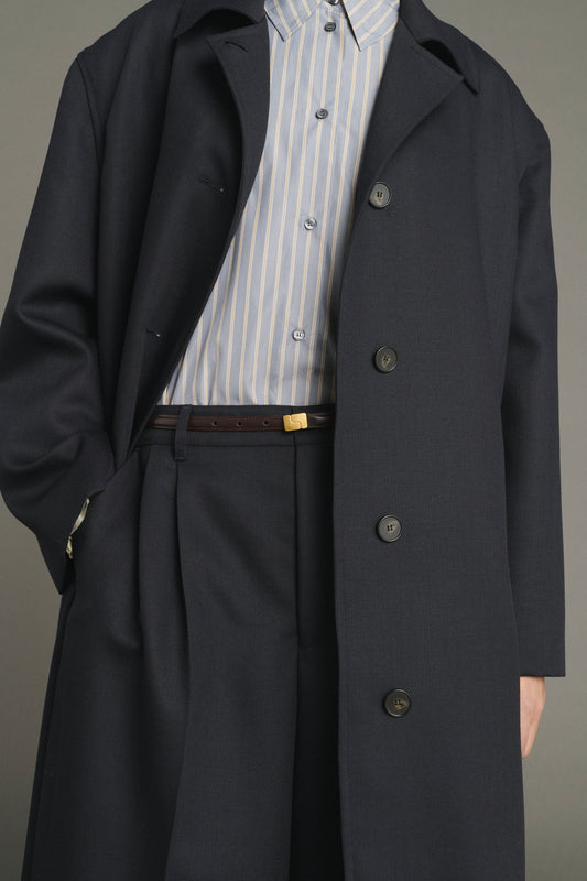 Liam Coat - Deep Navy - Wool - Women