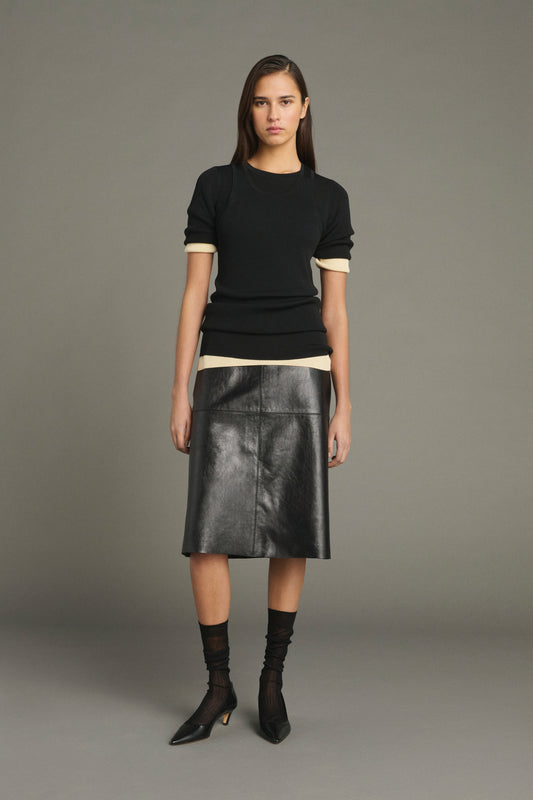 Rock Gwen - Schwarz - Leder - Damen