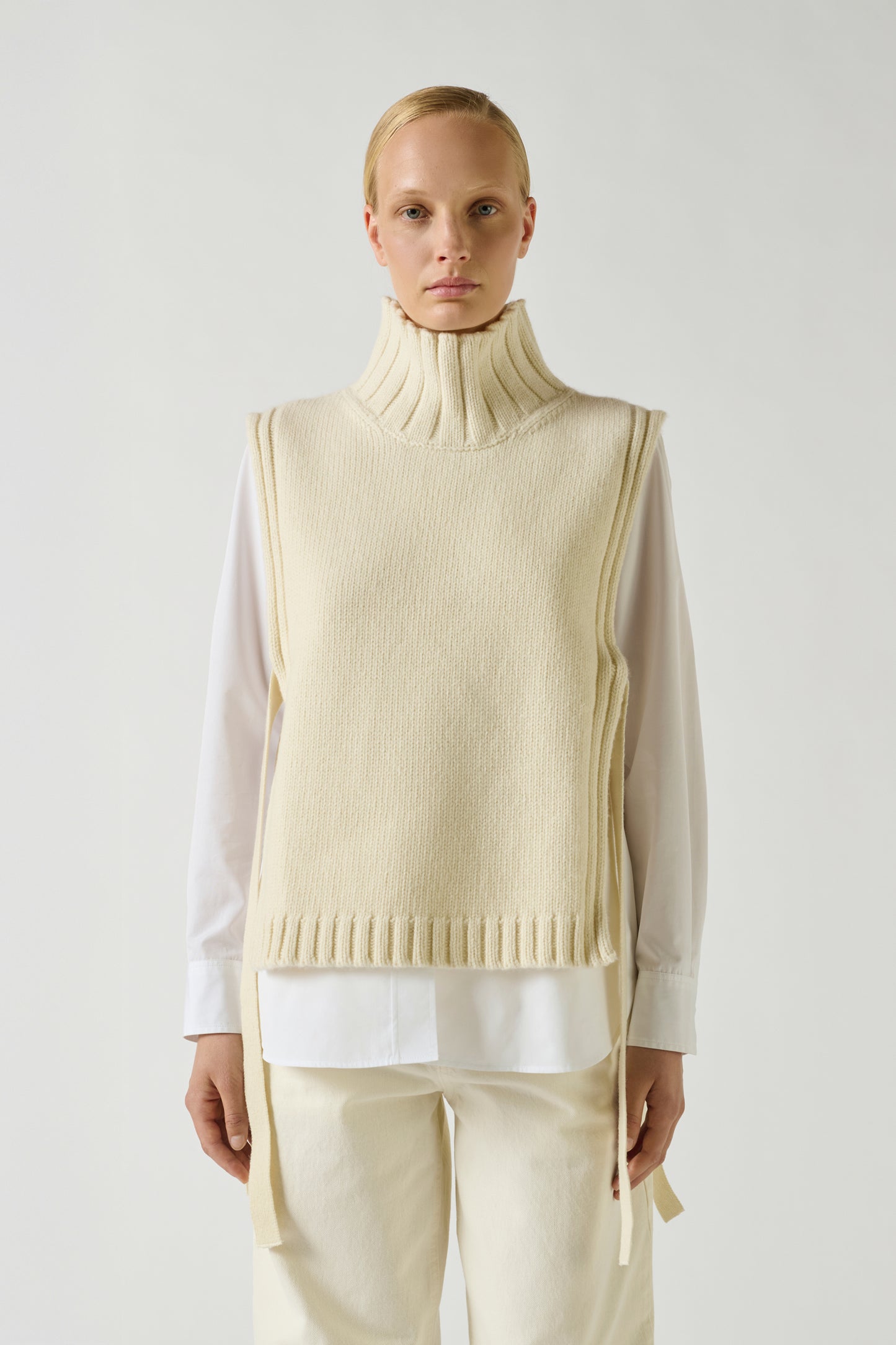 Pull Or - Ecru - Laine - Femme