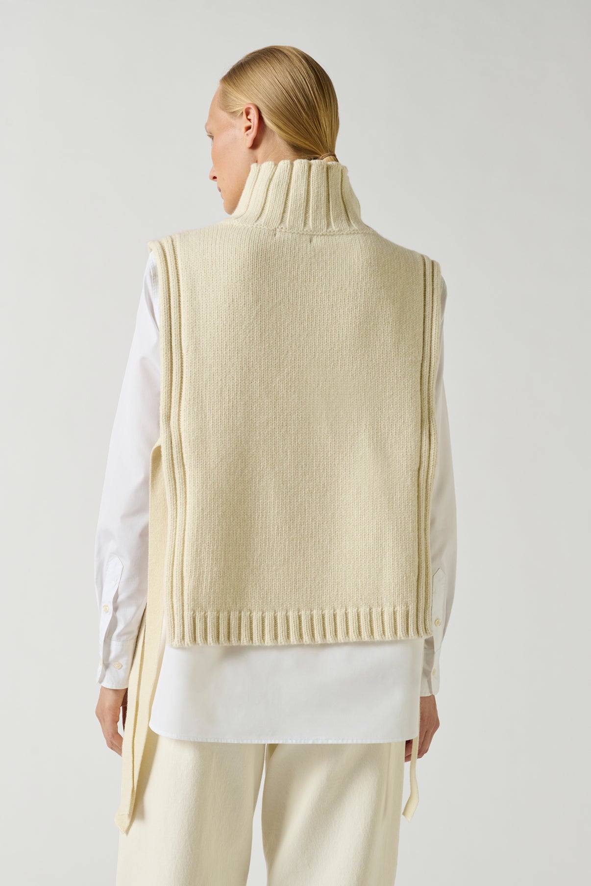 Pull Or - Ecru - Laine - Femme vue 3