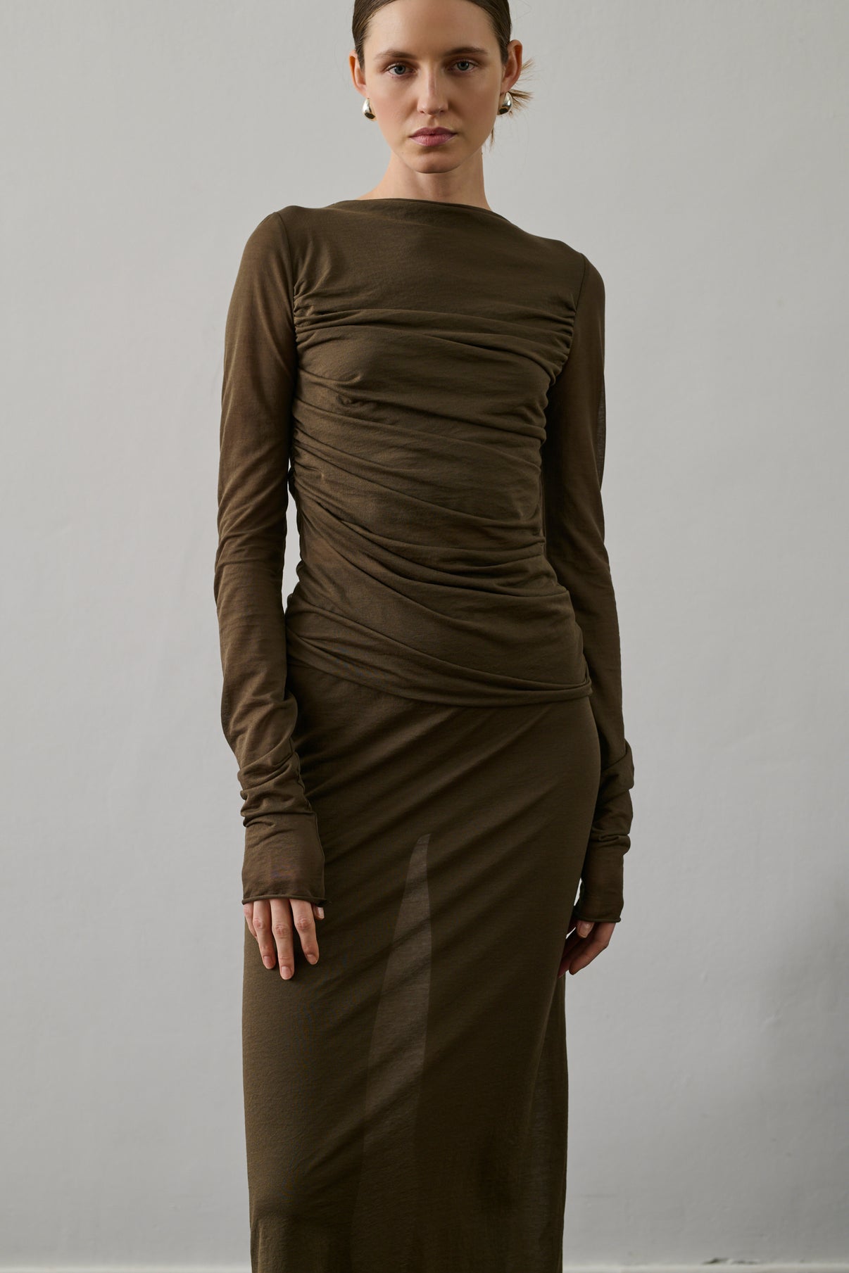 Jupe Bahia - Marron/Kaki - Coton - Femme vue 3