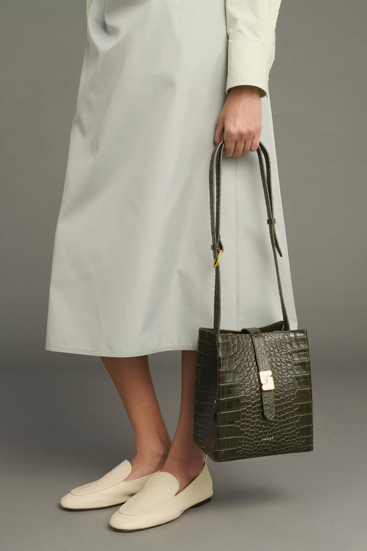 Tasche Bello Mini - Olivgrün - Leder - Damen