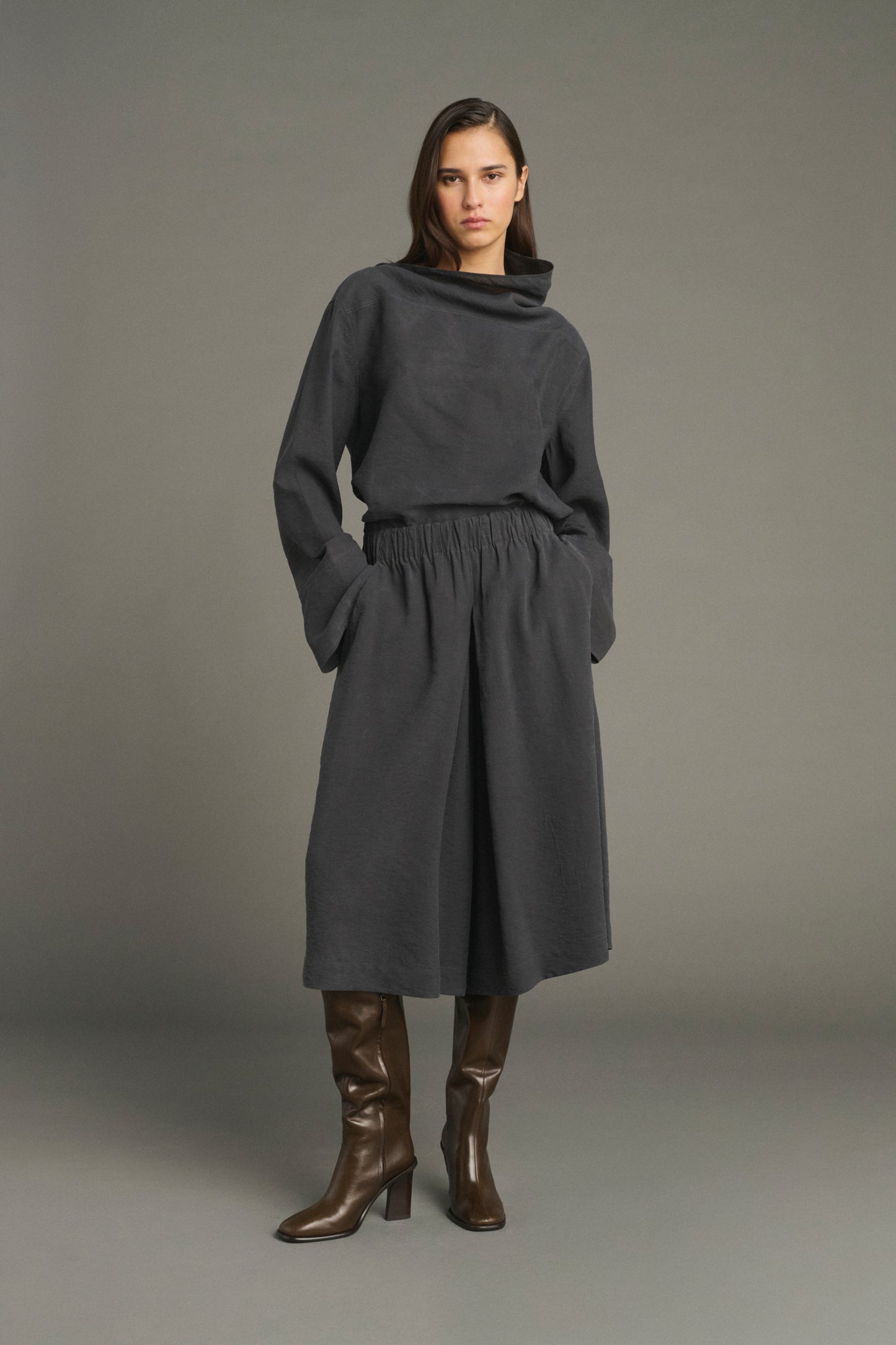 Blouse Laila - Gris Anthracite - Soie - Femme