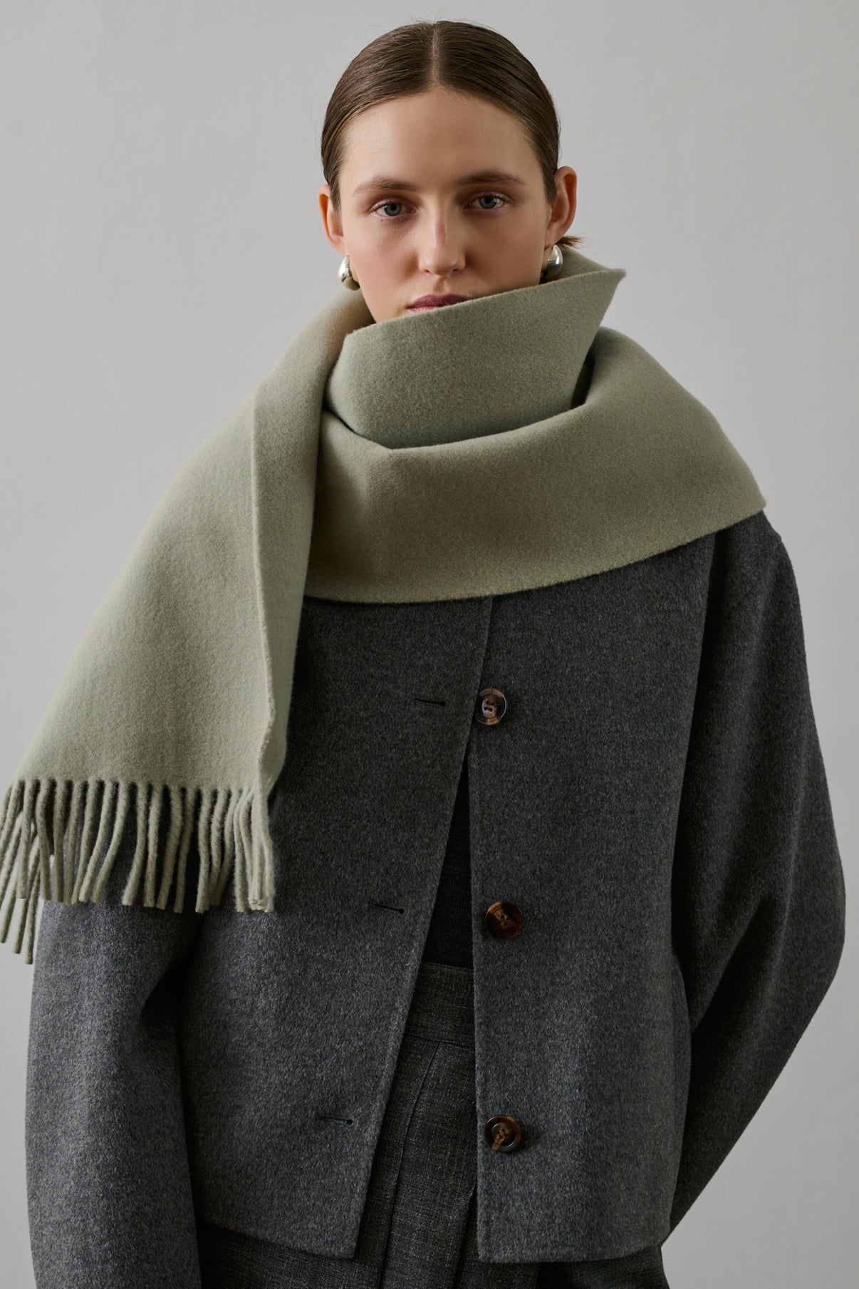 Echarpe Gilda - Sauge - Laine - Femme vue 2