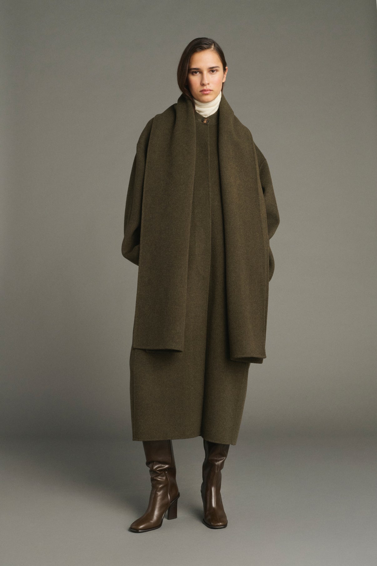 Manteau Finn - Kaki Chiné - Laine - Femme vue 4