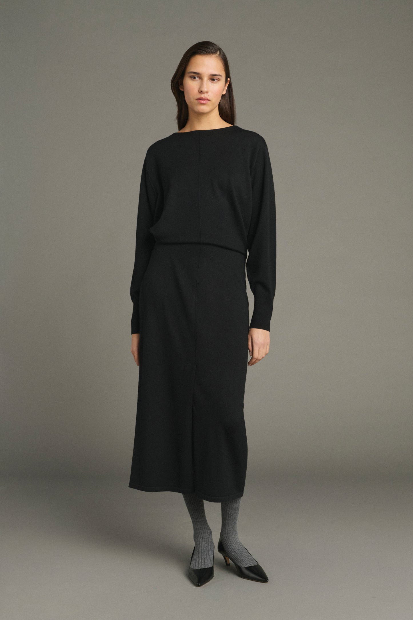 Kleid Kathleen - Schwarz - Merinowolle - Damen