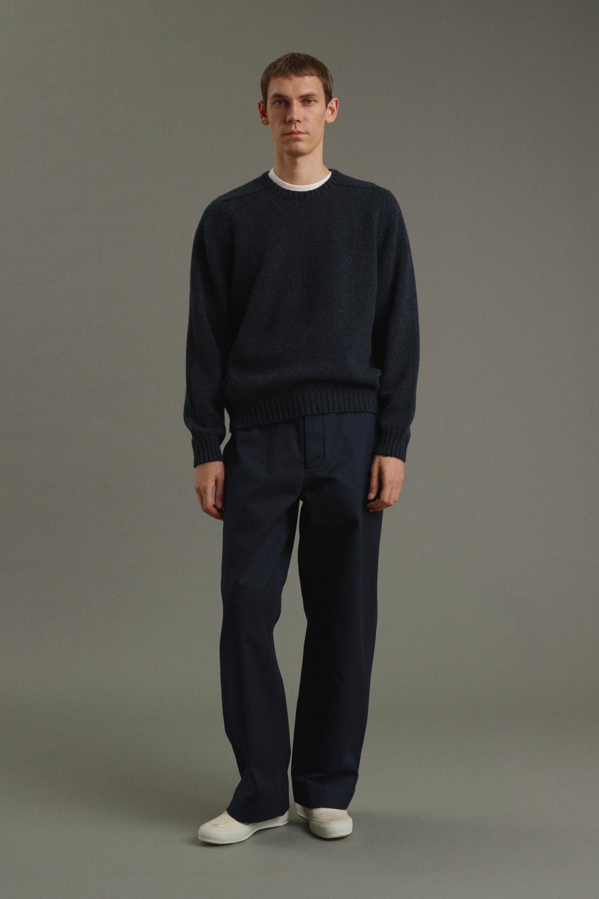 Pull Isamu - Navy Chiné - Laine - Homme