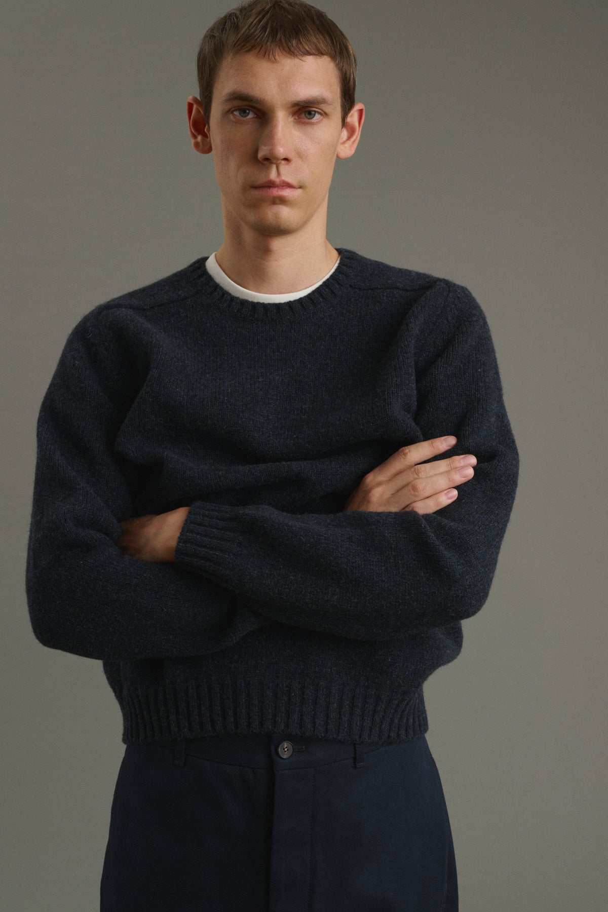 Pull Isamu - Navy Chiné - Laine - Homme