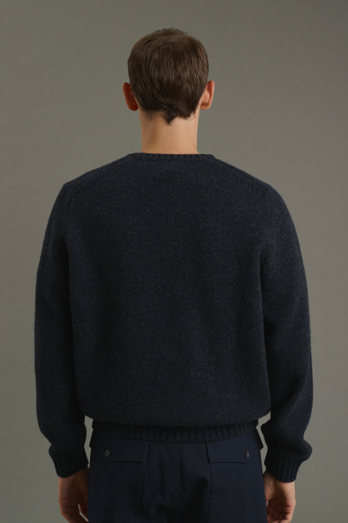 Pull Isamu - Navy Chiné - Laine - Homme vue 2