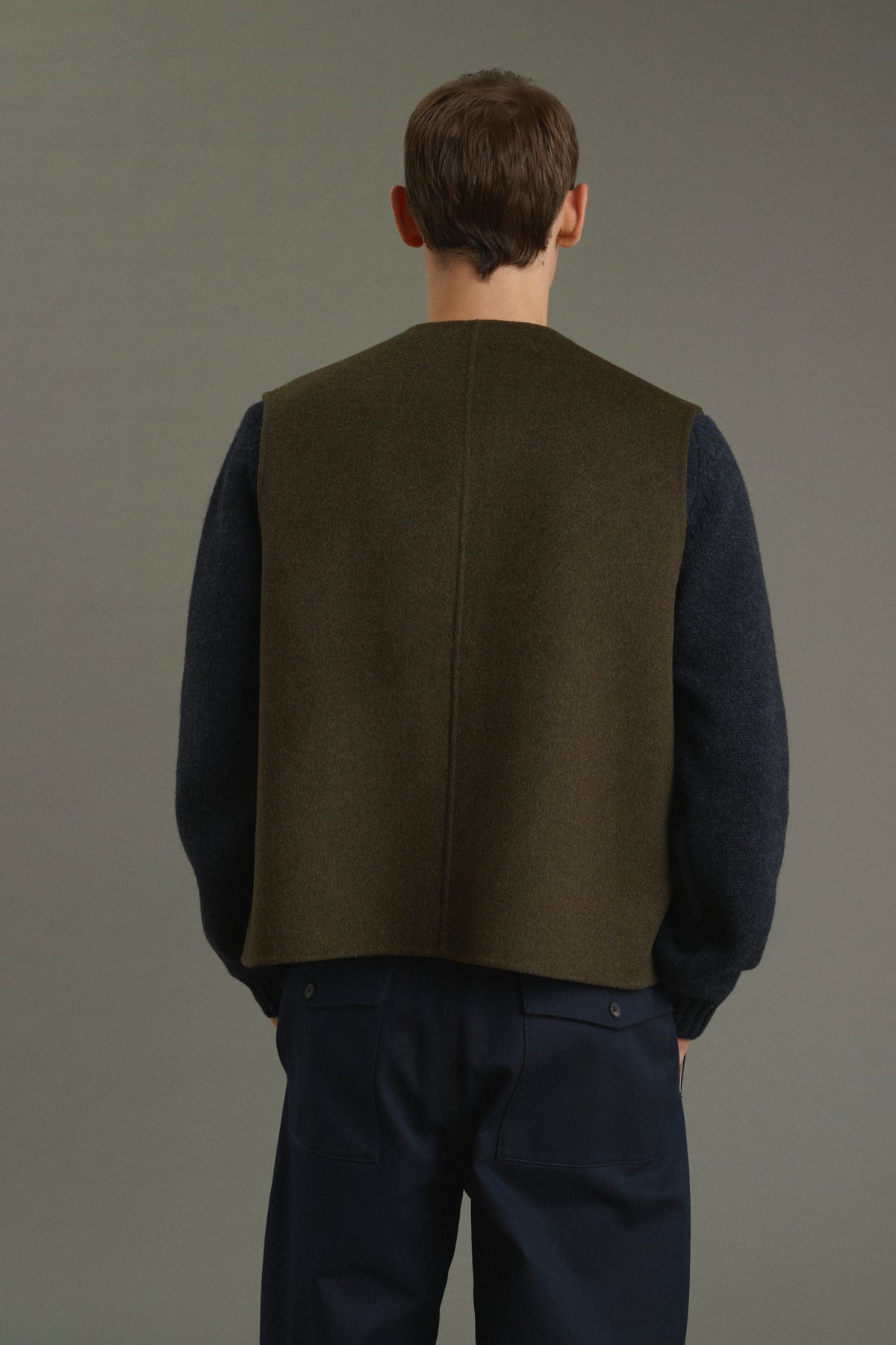 Jacke Romain - Meliertes Khaki - Doppelseitiger Stoff - Herren vue 6