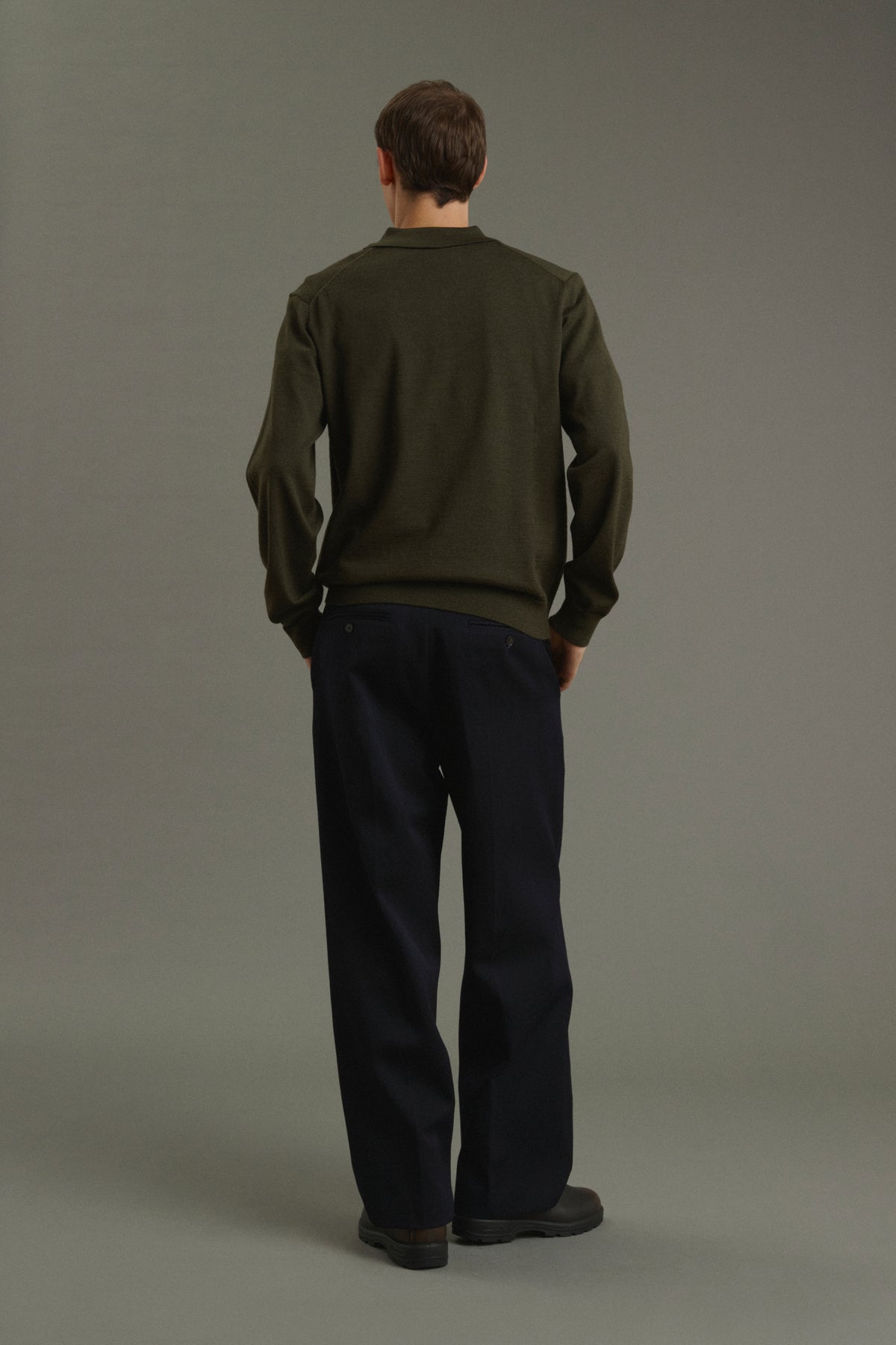 Pull Etienne - Kaki Chiné - Laine Mérinos - Homme